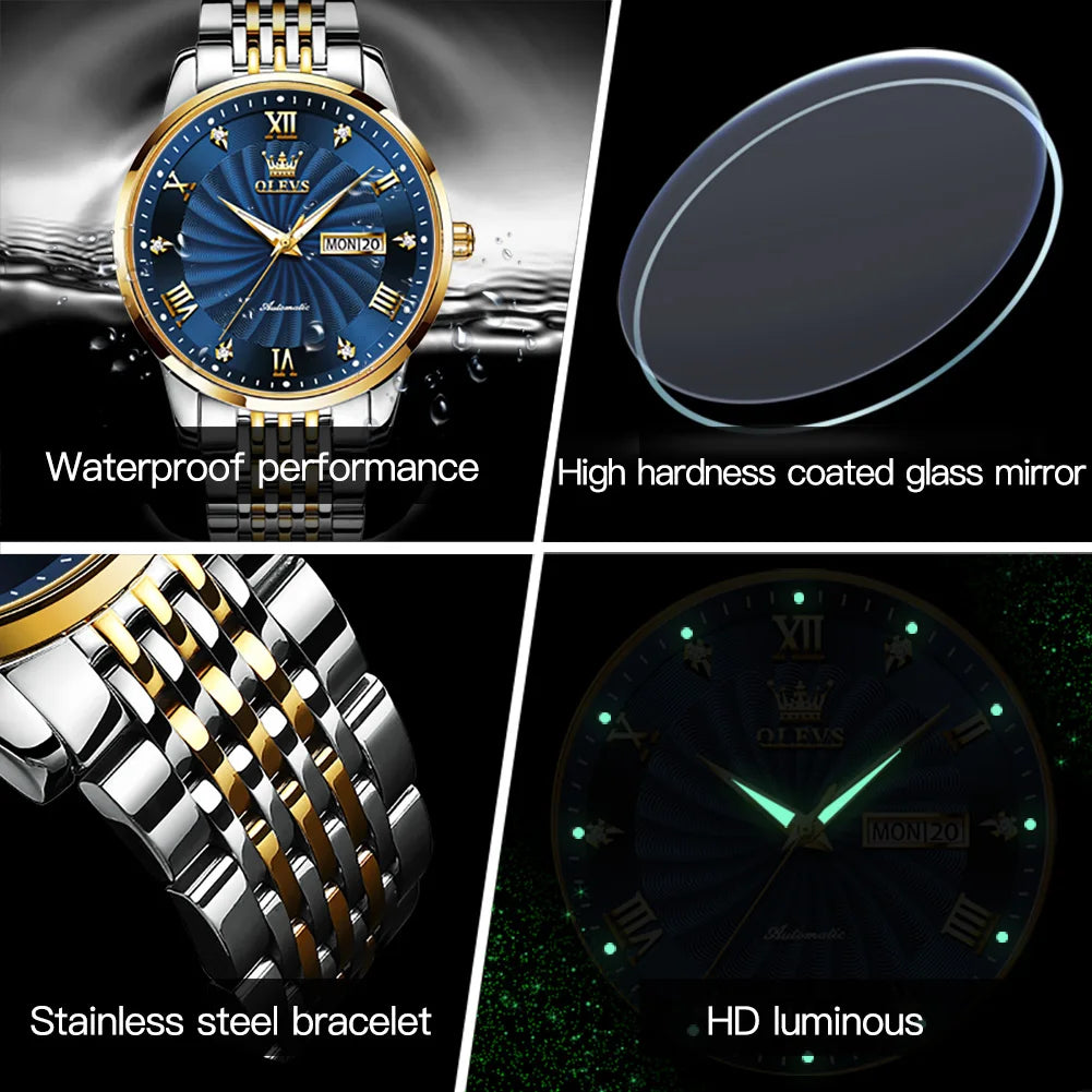 OLEVS Luxury Watch Men Automatic Mechanical Business Male Watch